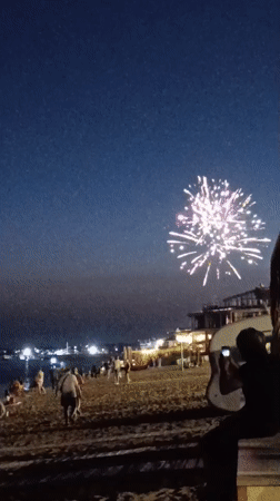 Summer night on the Volga: fireworks, swimming, and a sailboat