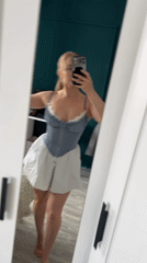 Morning mirror selfie session in Tyumen bedroom