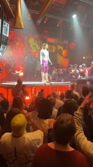 Live performance with metallic art installation staged in Moscow venue