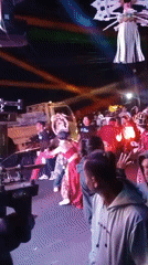 Truck sound system lights up outdoor night event in Gambir Kuning