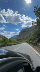 Toyota Land Cruiser travels mountain road near Donje Mrke, Montenegro