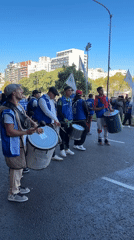 Street demonstration with drummers draws crowds in Buenos Aires