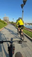 Early morning cyclists spotted on Tyumen path