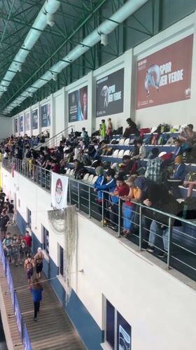 Swimming event observed at indoor pool facility in Istanbul
