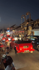 Evening street life documented in Ubud, Bali tourist district