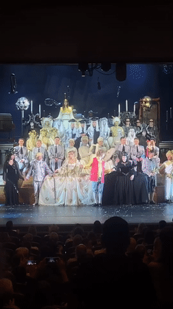 Theater performance concludes with curtain call in Rusanovo, Russia