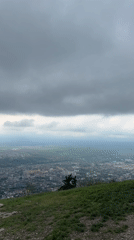 Panoramic cityscape view captured from hilltop in Goryachevodsky, Russia