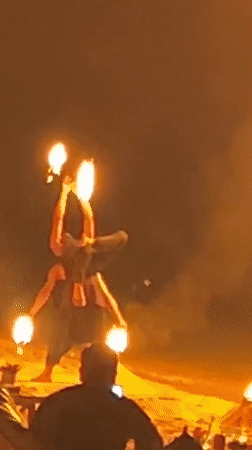 Fire show and beach bar night at Fisherman's Village, Koh Samui