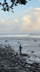 Evening coastal activities observed in Pekutatan, Indonesia