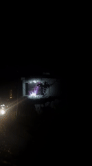 Low-light scenes captured: moving vehicle at night, indoor plants