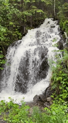 Post-rain nature documentation captures Lommedalen waterfalls and vegetation
