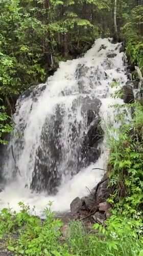 Post-rain nature documentation captures Lommedalen waterfalls and vegetation