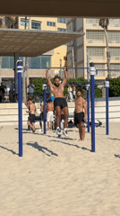 Beach fitness activities documented at Tel Aviv workout area