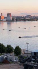 Evening leisure activity captures along Izhevsk Pond embankment