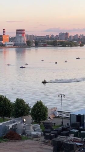 Evening leisure activity captures along Izhevsk Pond embankment
