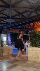 Poolside dancing in Chersonisos on a summer night