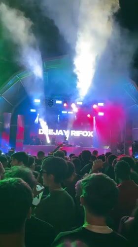 Late-night DJ concert draws crowds in Amarante, Portugal
