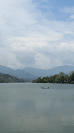 Morning lake recreation captured at Phewa Lake, Pokhara
