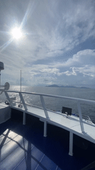 Boat passenger witnesses shimmering seascape near Ko Tao, Thailand