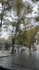 Rainy drive through Tallinn's Old Town cobblestone streets