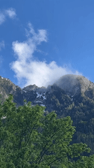 Mountain vista captured in Kaludra, Montenegro shows snow-capped peaks