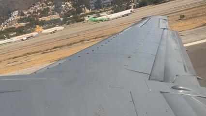 Passenger documents aircraft view from airplane window in Venezuela