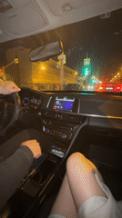 Passenger records nighttime drive through Yekaterinburg