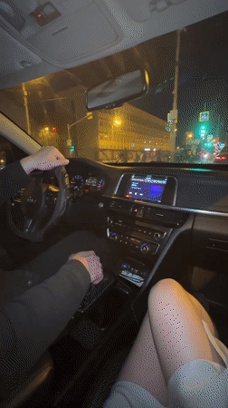Passenger records nighttime drive through Yekaterinburg