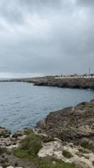 Cloudy coastal scenery captured at Polignano a Mare, Italy