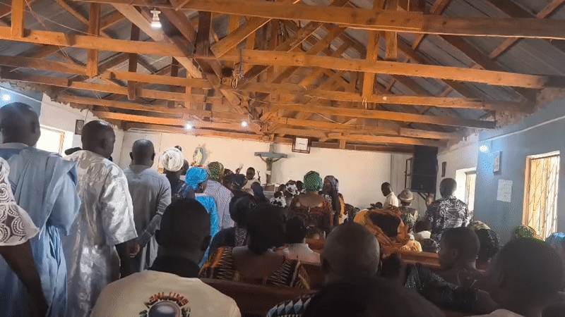 Sunday morning church service draws congregation in Nabatum, Nigeria