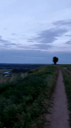 Witness documents twilight rural landscapes near Ustyvytsia, Ukraine