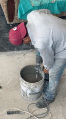 Construction work documented in San Andrés Cholula, Mexico