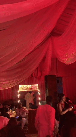 Indoor party observed in Barakin Lerawi with red lighting