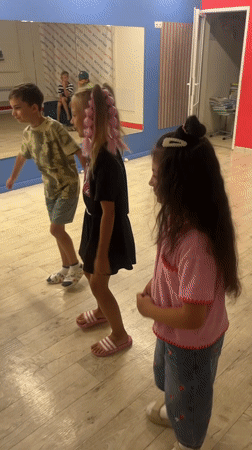 Kids' dance class in session at a Sochi studio