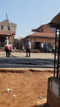 Steel bar transport and loading operations in Maiburiji Nigeria