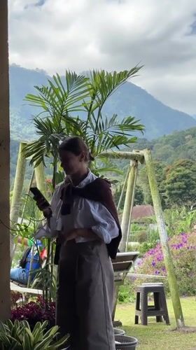 Hanging out at a mountain patio in Sukasada, Bali