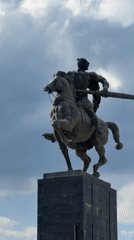 Equestrian statue documented in Tbilisi, Georgia