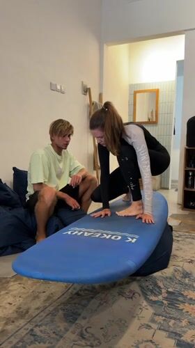 Surfboards and downtime at a Kuta surf spot