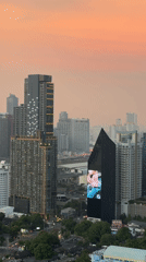 Bangkok sunset captured from multiple vantage points across city
