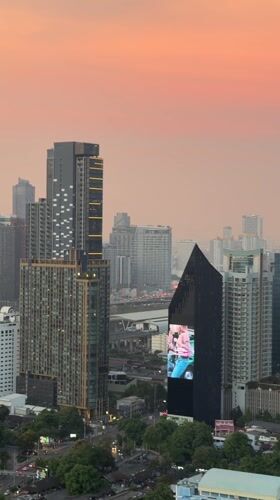 Bangkok sunset captured from multiple vantage points across city