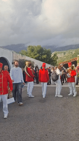 Marching bands prepare for performances in Budva, Montenegro