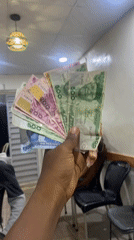 Person displays Nigerian currency notes in Lagos