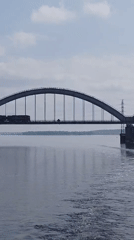 Freight train, cargo ship spotted near Gladyshevo bridge
