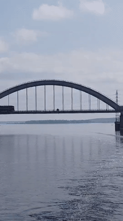 Freight train, cargo ship spotted near Gladyshevo bridge