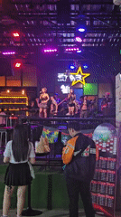 Patong nightlife in full swing: live music, neon streets, beach fitness