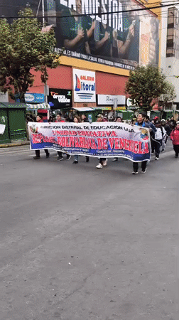 Education-related march fills La Paz streets with Venezuelan banner