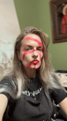 Woman spotted with distinctive red face makeup in Cape Coral