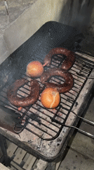 Outdoor grilling scene captured in Dunavtsi, Bulgaria