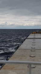 Ship passenger records rough seas from deck in Russia