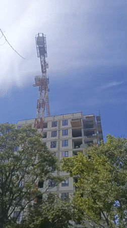 Construction continues on multi-story building in Sevastopol